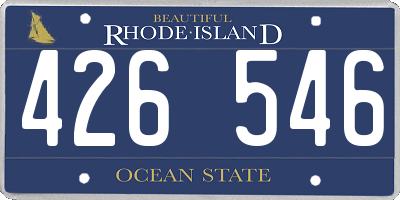 RI license plate 426546