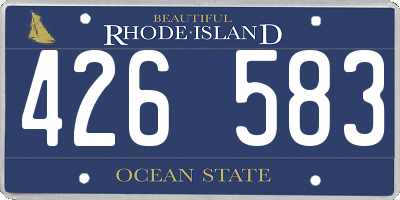 RI license plate 426583