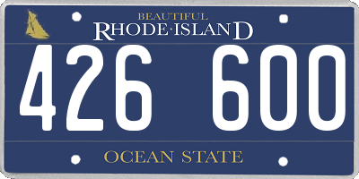 RI license plate 426600