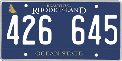 RI license plate 426645