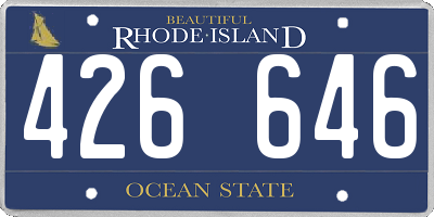 RI license plate 426646