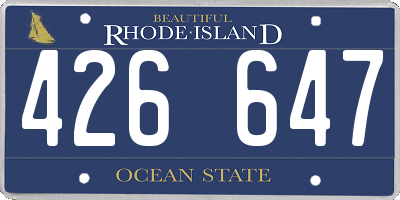 RI license plate 426647