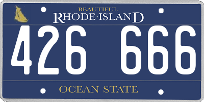 RI license plate 426666