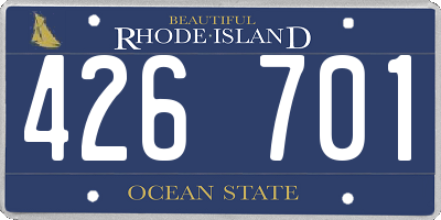 RI license plate 426701
