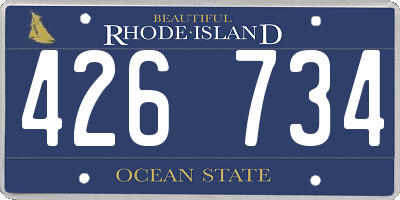 RI license plate 426734