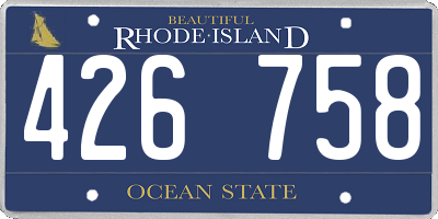 RI license plate 426758