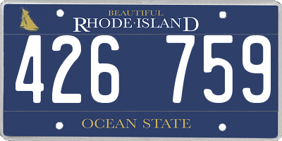 RI license plate 426759