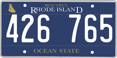 RI license plate 426765