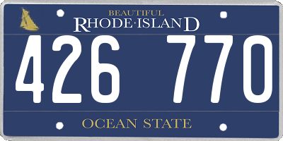 RI license plate 426770