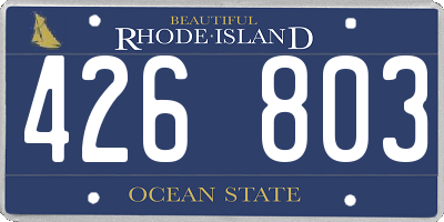 RI license plate 426803