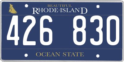 RI license plate 426830