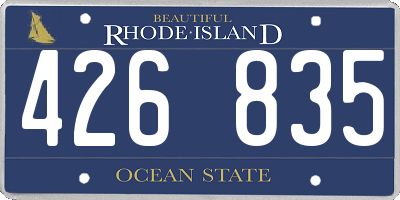 RI license plate 426835