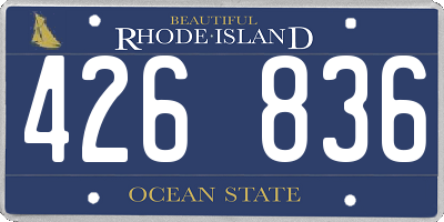 RI license plate 426836