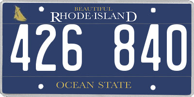 RI license plate 426840