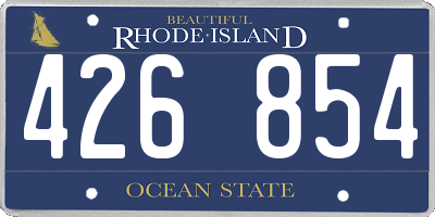 RI license plate 426854