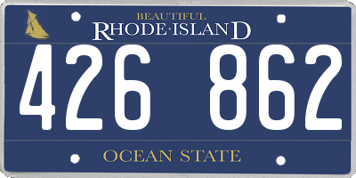 RI license plate 426862