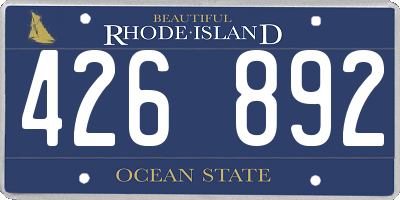 RI license plate 426892