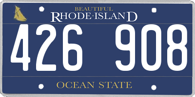 RI license plate 426908