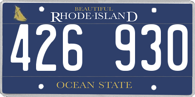 RI license plate 426930
