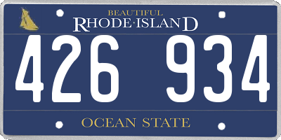 RI license plate 426934
