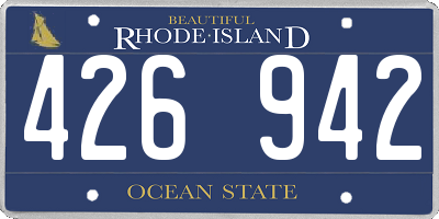 RI license plate 426942