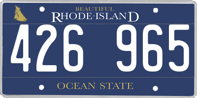 RI license plate 426965