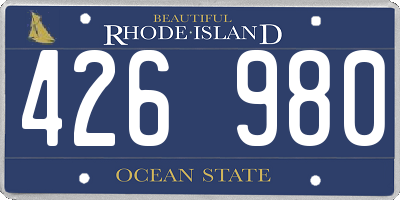 RI license plate 426980