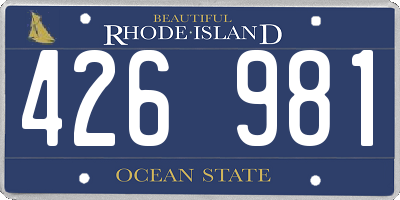 RI license plate 426981