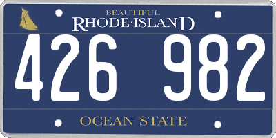 RI license plate 426982