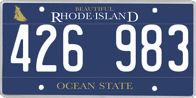 RI license plate 426983