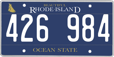 RI license plate 426984