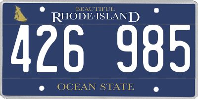 RI license plate 426985