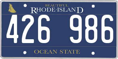 RI license plate 426986
