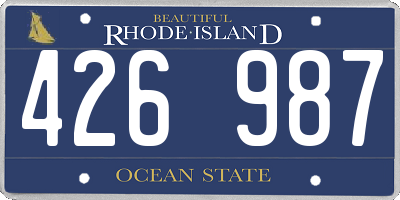 RI license plate 426987
