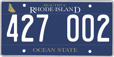 RI license plate 427002
