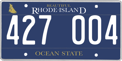 RI license plate 427004