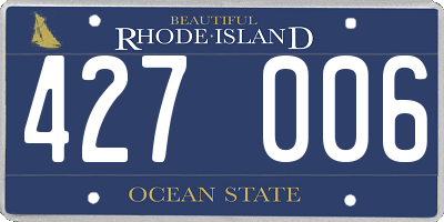 RI license plate 427006