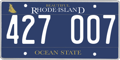 RI license plate 427007