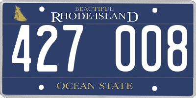 RI license plate 427008