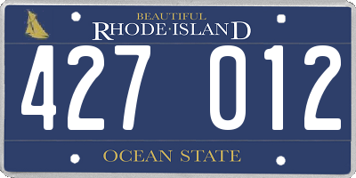 RI license plate 427012