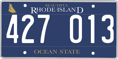 RI license plate 427013