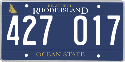 RI license plate 427017