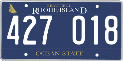 RI license plate 427018