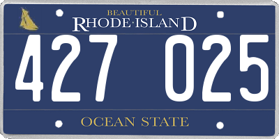 RI license plate 427025