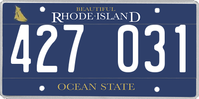 RI license plate 427031