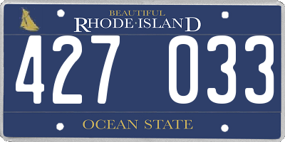 RI license plate 427033