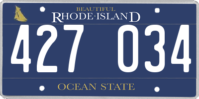 RI license plate 427034