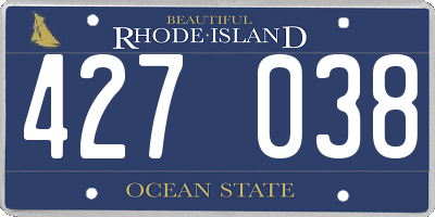 RI license plate 427038