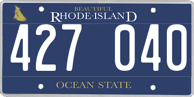 RI license plate 427040