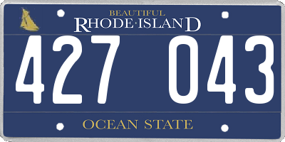 RI license plate 427043